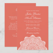 モダン・アーティスティック・モチーフスタイルのマンダラ結婚式 招待状 (正面/裏面)