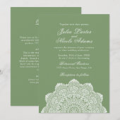 モダン・アーティスティック・モチーフスタイルのマンダラ結婚式 招待状 (正面/裏面)