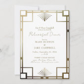 モダン アートデコ フレーム 白 リハーサル 招待状 (正面)