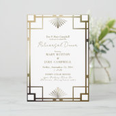 モダン アートデコ フレーム 白 リハーサル 招待状 (スタンド正面)