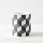 モダン、アーバンシンプルド・アーキテクチャ・キューブ・パターン コーヒーマグカップ (中央)