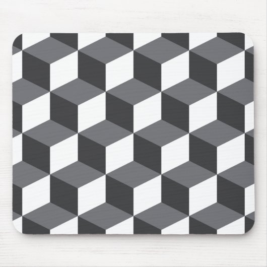モダン、アーバンシンプルド・アーキテクチャ・キューブ・パターン マウスパッド (正面)
