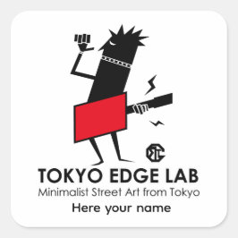 モダン アーバン ギタリスト グラフィック - Tokyo Edge Lab スクエアシール