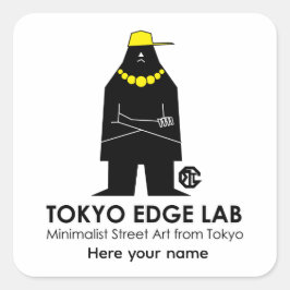 モダン アーバン ヒップホップ MC グラフィック - Tokyo Edge Lab スクエアシール