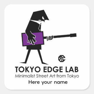モダン アーバン ベース プレーヤー グラフィック - Tokyo Edge Lab スクエアシール
