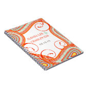 モダン イエロー オレンジ アクア ミント ゲストブック ノートブック (右側)