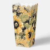 モダン イエロー ヒマワリ チェック柄 ゴールド グリッター フェイバーボックス (裏面)