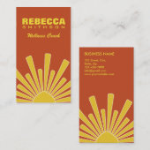 モダン イエロー プロフェッショナル パーソナル ウェルネスコーチ 名刺 (正面/裏面)