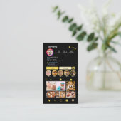 モダン イエロー ベーカリー Instagram シェフ パストリーQRコード 名刺 (スタンド正面)