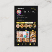 モダン イエロー ベーカリー Instagram シェフ パストリーQRコード 名刺 (正面)