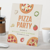 モダン&イタリアン任意の大事な行事ピザパーティー 台座サイン (インサイチュ)