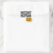 モダン インスタント ヒューマン タイポグラフィー ブラック テキスト スクエアシール (バッグ)