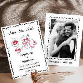 モダン＆ウィムジカルなマーティーニグラス オリーブとチェリー 招待状