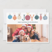 モダン+ウィムジカル+ジョイ+家族写真クリスマス シーズンカード (正面)