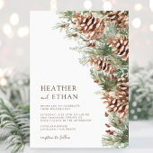 モダン ウィンター パイン ウェディング 招待状