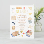 モダン・ウォータカラー・ピクニック・ベイビーシャワー 招待状 (スタンド正面)