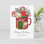 モダン ウォーターカラー カラフル クリスマス マグ フラット (スタンド正面)