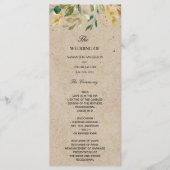 モダン ウォーターカラー グリーンレイフ クラフト フレーム & ゴールド メニュー (正面)