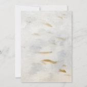 モダン ウォーターカラー ゴールド ホワイト マーブル 結婚式 招待状 (裏面)