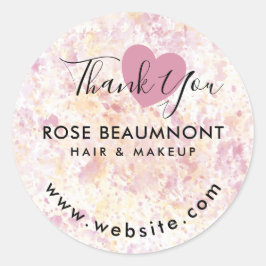 モダン ウォーターカラー スクリプト クラシック ラウンド ステッカー