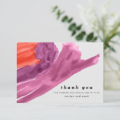 モダン ウォーターカラー パープル サンキューカード (スタンド正面)