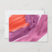 モダン ウォーターカラー パープル サンキューカード (裏面)