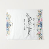 モダン ウォーターカラー フラワーブライダルシャワー 背景 タペストリー (正面(横))