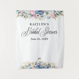 モダン ウォーターカラー フラワーブライダルシャワー 背景 タペストリー