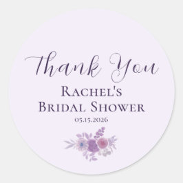 モダン ウォーターカラー フローラル サンクス 結婚前お祝い ラウンドシール