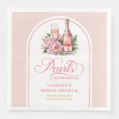 モダン ウォーターカラー ブラッシュ & ゴールド ブライダル ナプキン (正面)