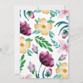 モダン・ウォーターカラー・ブルームズ ウェディング 招待状 (裏面)