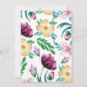 モダン・ウォーターカラー・ブルームズ Save the Date 招待状 (裏面)