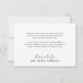 モダン ウォーターカラー ブルー ブライダル シャワー サンキューカード (裏面)