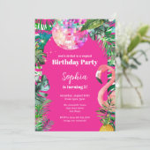 モダン ウォーターカラー プールパーティー 招待状 (スタンド正面)