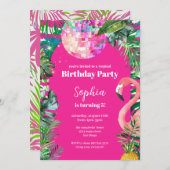 モダン ウォーターカラー プールパーティー 招待状 (正面/裏面)