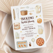 モダン ウォーターカラー ベーキング パーティー ブライダル シャワー 招待状