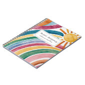 モダン ウォーターカラー ボホ レインボー サンシャイン カスタム ノートブック (左側)