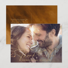 モダン ウォーターカラー メッセージ フォト ゴールド ID816 案内ポストカード