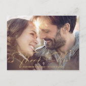 モダン ウォーターカラー メッセージ フォト ゴールド ID816 案内ポストカード (正面)