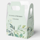 モダン ウォーターカラー ユーカリの葉 グリーン フェイバーボックス (オープン)