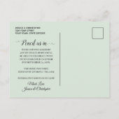 モダン ウォーターカラー ユーカリ グリーン ウェディング 案内ポストカード (裏面)