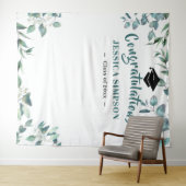 モダン ウォーターカラー ユーカリ フォト グラデーション バックドロップ タペストリー (インサイチュ(横))