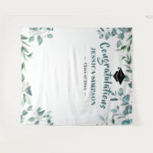 モダン ウォーターカラー ユーカリ フォト グラデーション バックドロップ タペストリー (正面(横))