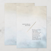 モダン・ウォーターカラー・リハーサル・ディナー 招待状 (正面/裏面)