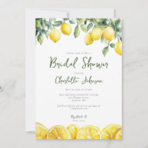モダン ウォーターカラー レモン シトラス ブライダル シャワー
