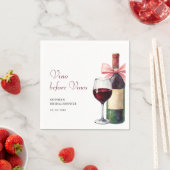 モダン ウォーターカラー ヴィノ ビフォー ヴォウズ ブライズシャワー スタンダードカクテルナプキン (インサイチュ)