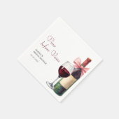 モダン ウォーターカラー ヴィノ ビフォー ヴォウズ ブライダル シャワー スタンダードカクテルナプキン (角)