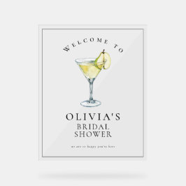 モダン ウォーターカラー 洋梨 マーティニー ブライダルシャワー サイン