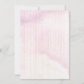 モダン ウォーターカラー 3D ピンクの花 ブライダル シャワー 招待状 (裏面)