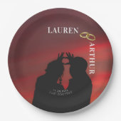 モダン ウルトラ シック ミニマル フォト ウェディング ペーパープレート (正面)